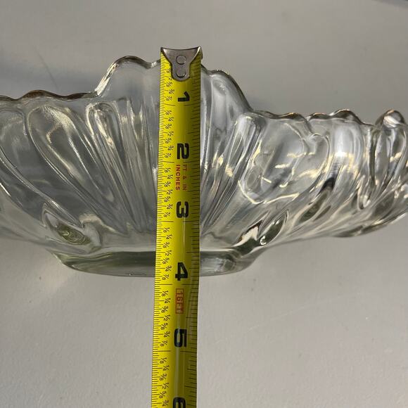 Jeannette Glass Gondola Centerpiece Mid-Century Art Deco Bowl with Gold Trim - Picture 7 of 7